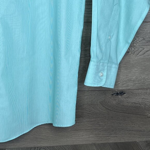 Roundtree & Yorke Shirt 16.5 / 35 Mint Green Stripe EZ Care Gold Label NWT - Picture 4 of 12